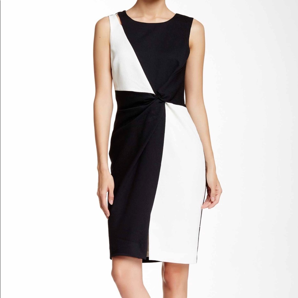 Colorblock Twisted Sheath Dress